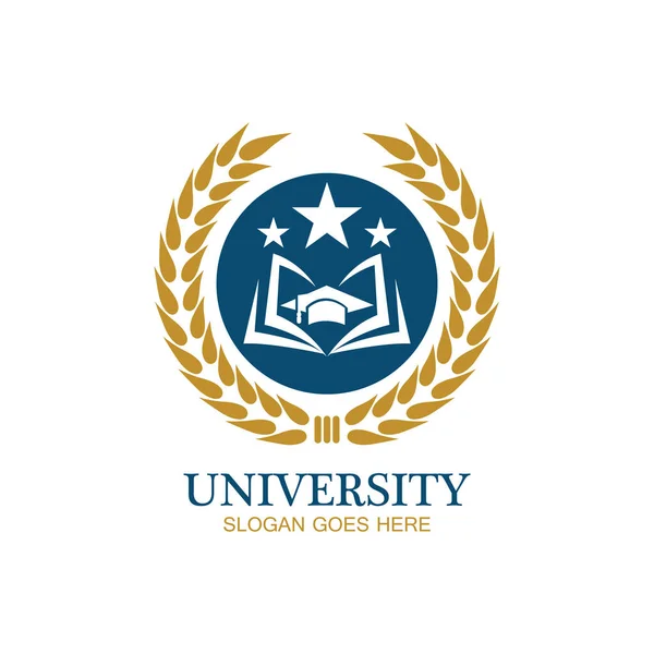 Plantilla Diseño Logotipo Universidad Academia Escuela Curso — Vector de stock