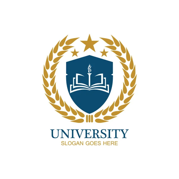 University Academy School Course Logo Design Template — Stock Vector