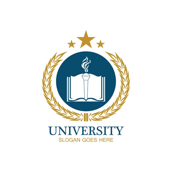 Modelo Design Logotipo Universidade Academia Escola Curso — Vetor de Stock