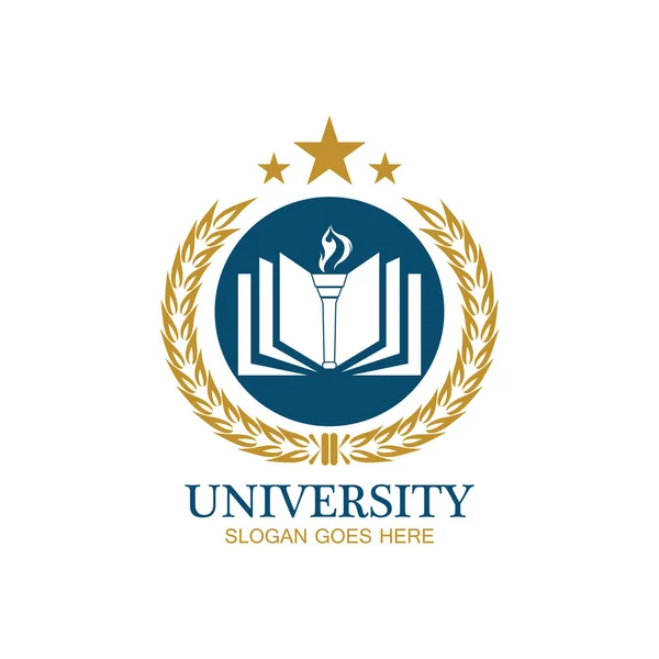 Modelo Design Logotipo Universidade Academia Escola Curso — Vetor de Stock