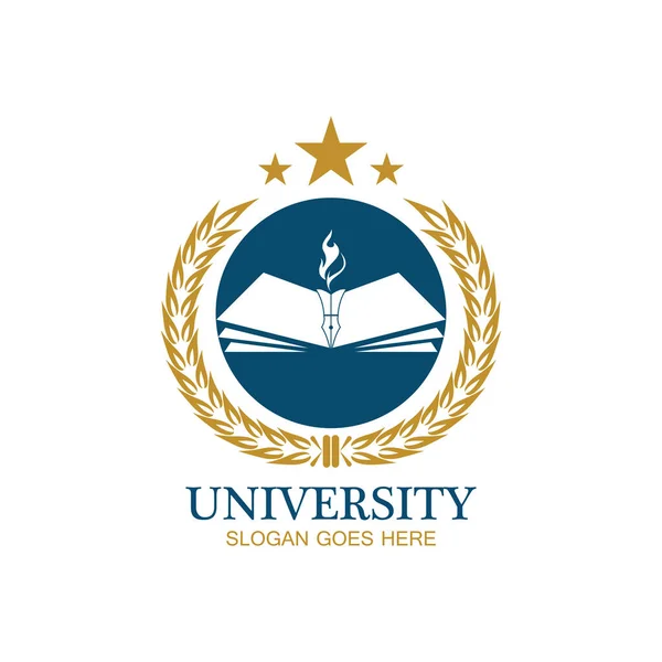 Plantilla Diseño Logotipo Universidad Academia Escuela Curso — Vector de stock