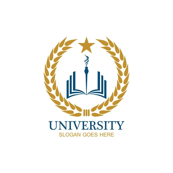 University Academy School Course Logo Design Template — Stock Vector