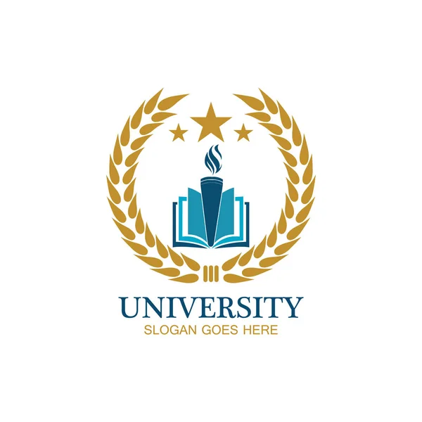 University Academy School Course Logo Design Template — Stock Vector