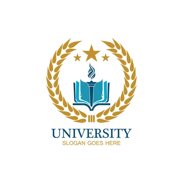 Modelo Design Logotipo Universidade Academia Escola Curso — Vetor de Stock