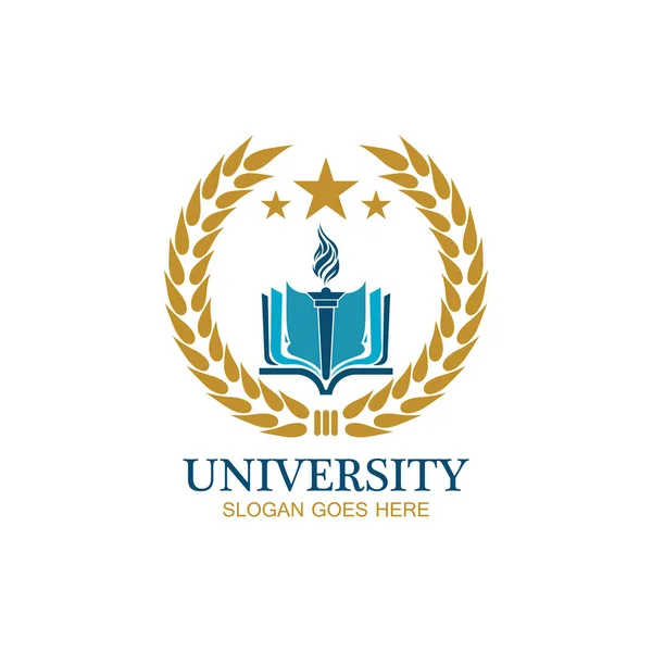 University Academy School Course Logo Design Template — Stock Vector