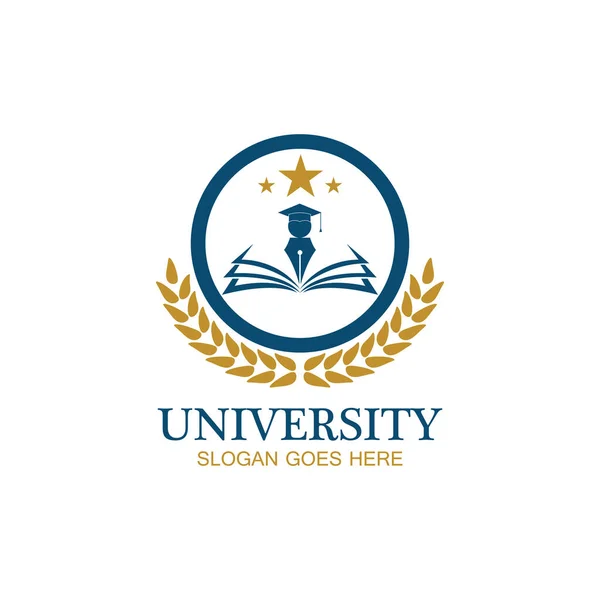 Logodesign Vorlage Für Universität Akademie Schule Und Kurs — Stockvektor