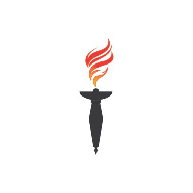 Torch vector icon illustration design template clipart