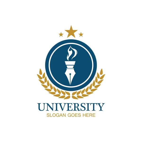 University Academy School Course Logo Design Template — Stock Vector