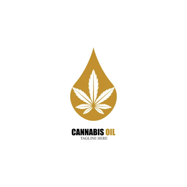 Cannabis Oil Cbd Cannabidiol Hemp Marijuana Leaf Logo Vector — Stock Vector
