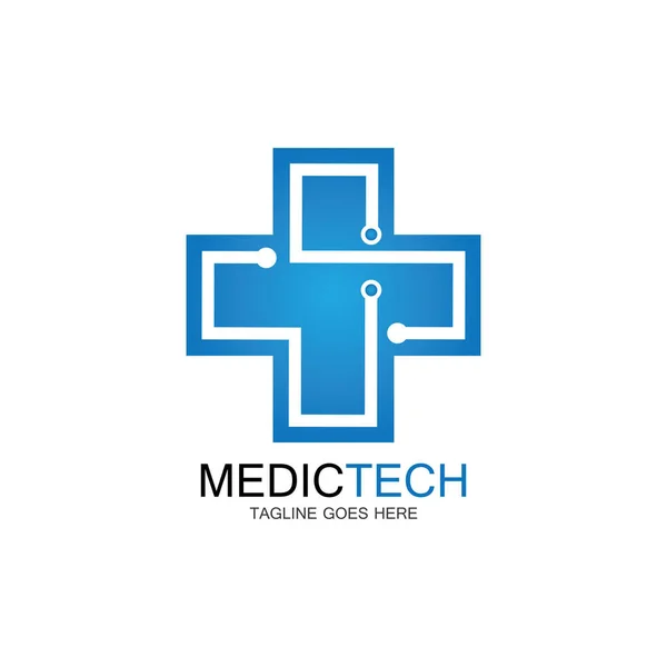 Tıbbi Teknoloji Logo Tasarım Vektörü — Stok Vektör