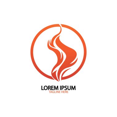 ateş alev logosu vektör tasarım şablonu
