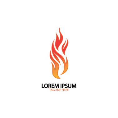 ateş alev logosu vektör tasarım şablonu