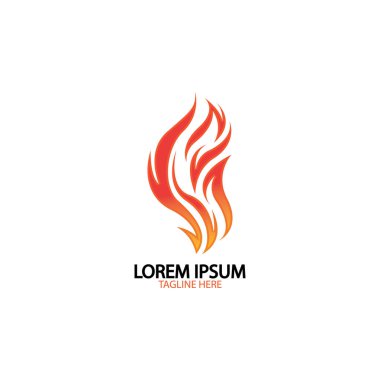 ateş alev logosu vektör tasarım şablonu