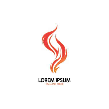 ateş alev logosu vektör tasarım şablonu