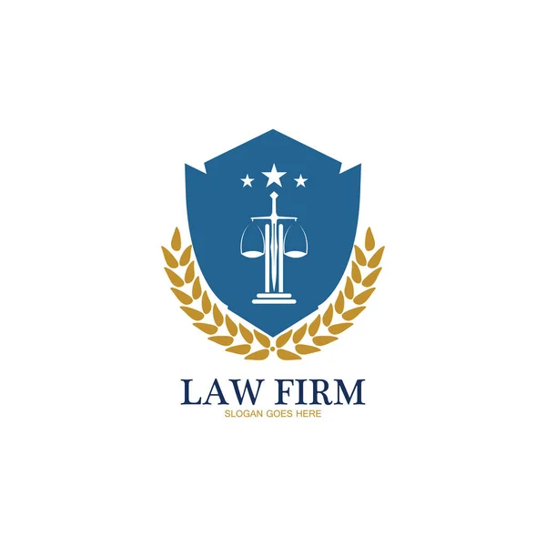 Law Firm Logo Icon Design Template Vector — Stock Vector