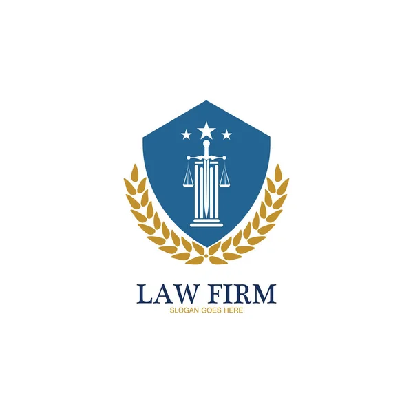 Law Firm Logo Icon Design Template Vector — Stock Vector