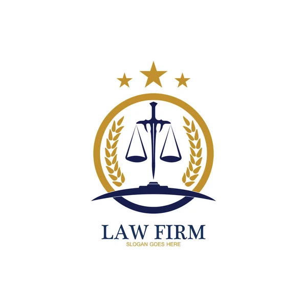Logo Der Anwaltskanzlei Und Icon Design Template Vektor — Stockvektor
