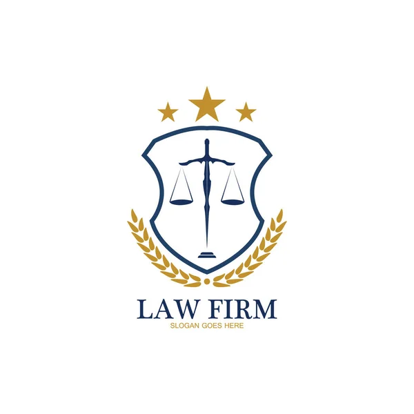Hukuk Firması Logosu Simge Tasarımı Şablon Vektörü — Stok Vektör