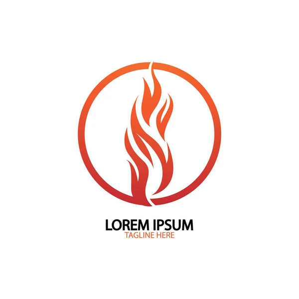 Fuego Llama Logotipo Icono Vector Diseño Plantilla — Vector de stock