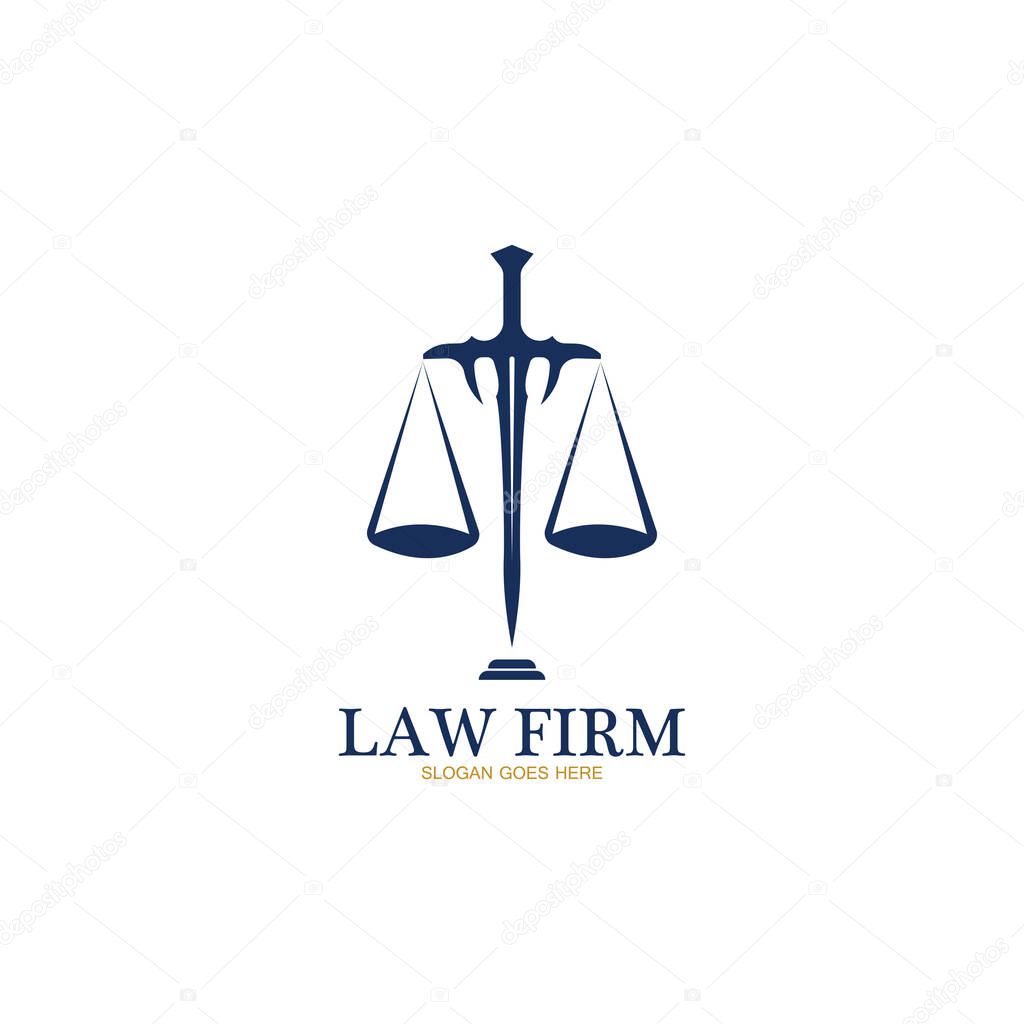 Law Firm logo and icon design template-vector