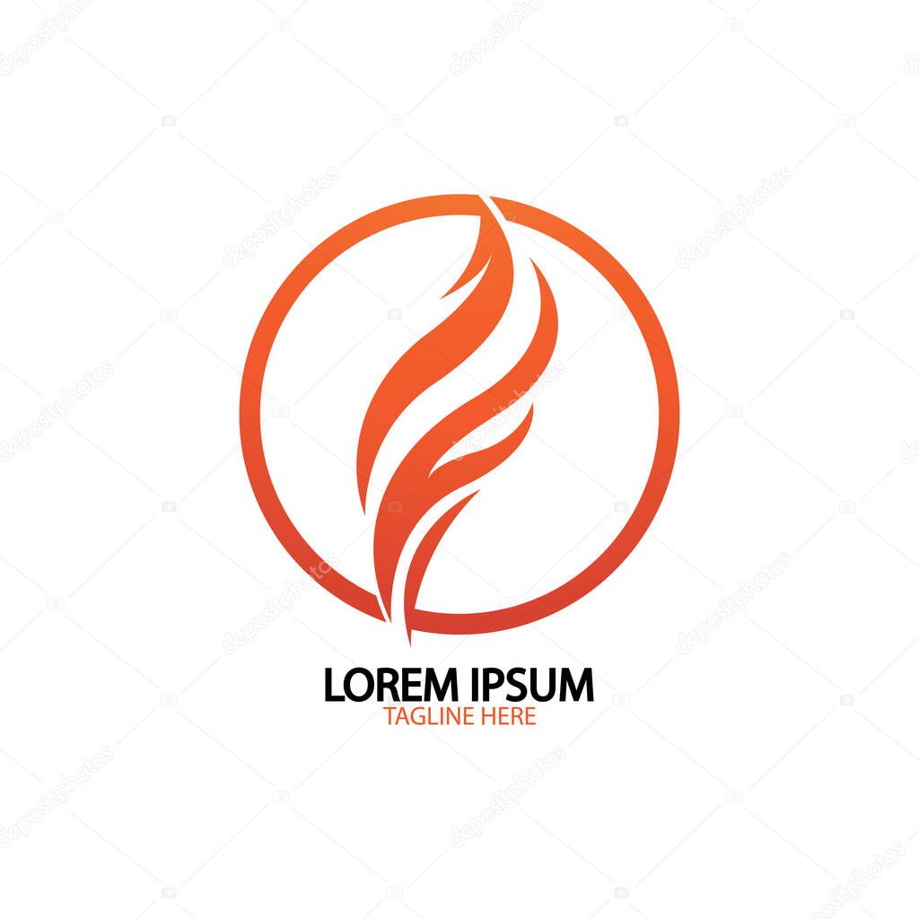 Fire flame logo icon vector design template