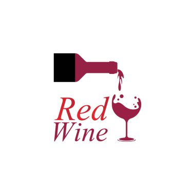 Şarap logosu tasarım şablonu. Simge-vektör çizimi