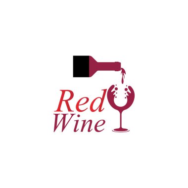 Şarap logosu tasarım şablonu. Simge-vektör çizimi