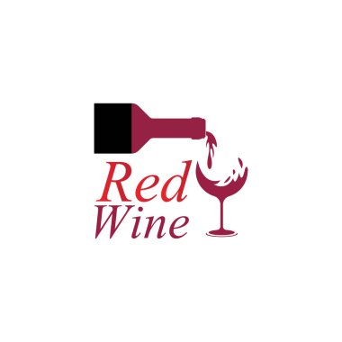 Şarap logosu tasarım şablonu. Simge-vektör çizimi