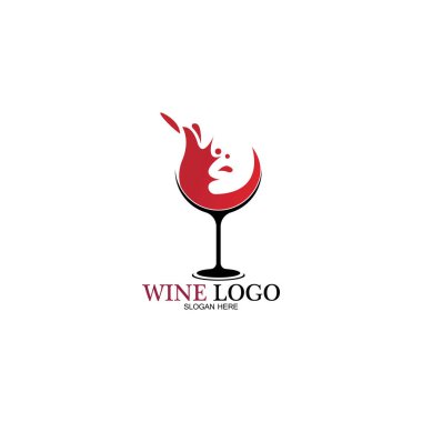 Şarap logosu tasarım şablonu. Simge-vektör çizimi