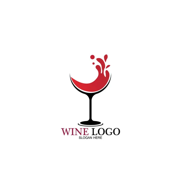 Şarap Logosu Tasarım Şablonu Simge Vektör Çizimi — Stok Vektör