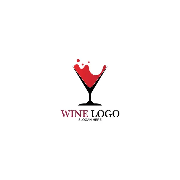 Design Logotipo Vinho Template Vector Ilustração Ícone Vetor — Vetor de Stock