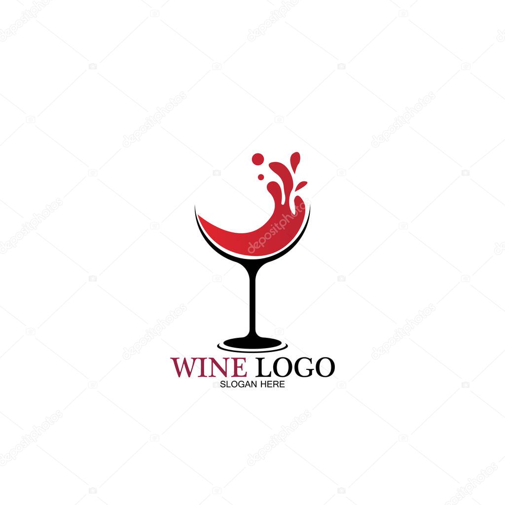 Wine logo design template.vector illustration of icon-vector
