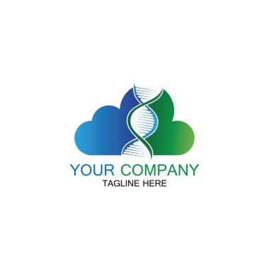 DNA Bulutu logo vektör tasarımı şablon-vektör