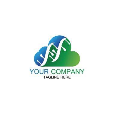 DNA Bulutu logo vektör tasarımı şablon-vektör