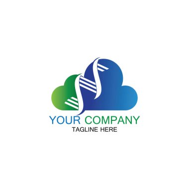 DNA Bulutu logo vektör tasarımı şablon-vektör