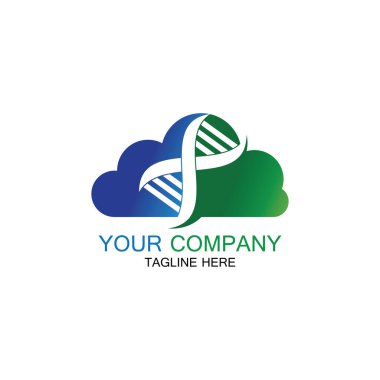 DNA Bulutu logo vektör tasarımı şablon-vektör