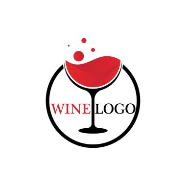 Şarap logosu tasarım şablonu. Simge-vektör çizimi