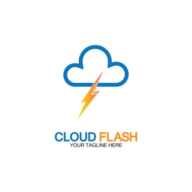 Bulut flaş vektör logo tasarımı şablon-vektörü