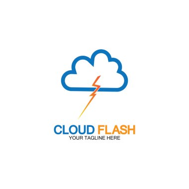 Bulut flaş vektör logo tasarımı şablon-vektörü
