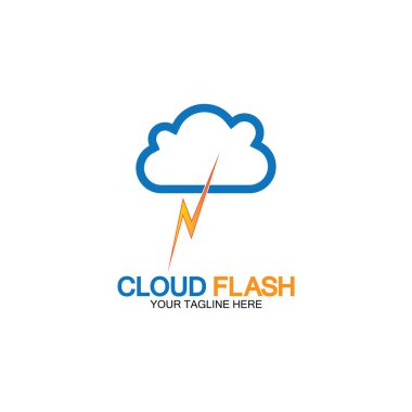 Bulut flaş vektör logo tasarımı şablon-vektörü
