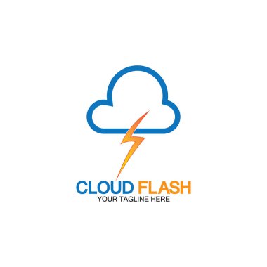 Bulut flaş vektör logo tasarımı şablon-vektörü