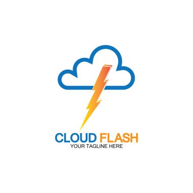 Bulut flaş vektör logo tasarımı şablon-vektörü