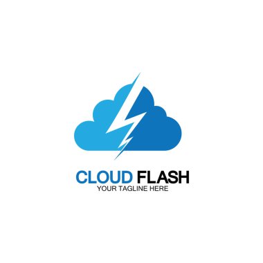 Bulut flaş vektör logo tasarımı şablon-vektörü