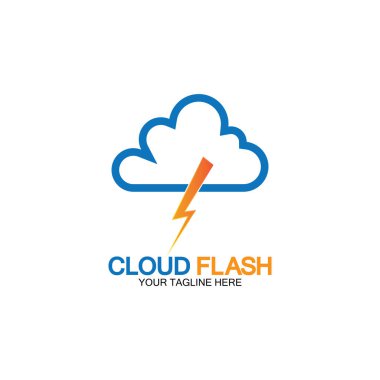 Bulut flaş vektör logo tasarımı şablon-vektörü