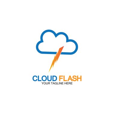 Bulut flaş vektör logo tasarımı şablon-vektörü
