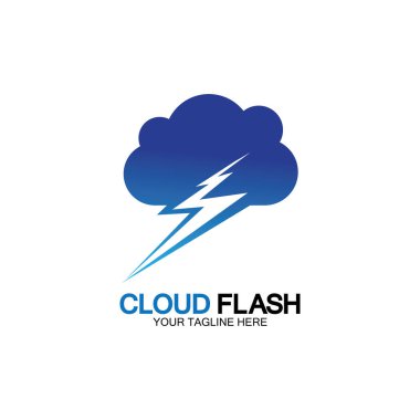 Bulut flaş vektör logo tasarımı şablon-vektörü