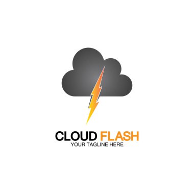 Bulut flaş vektör logo tasarımı şablon-vektörü