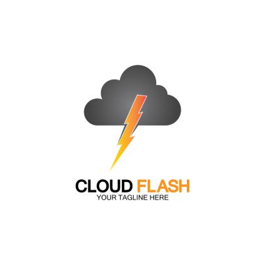 Bulut flaş vektör logo tasarımı şablon-vektörü