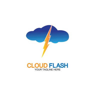 Bulut flaş vektör logo tasarımı şablon-vektörü
