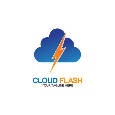 Bulut flaş vektör logo tasarımı şablon-vektörü